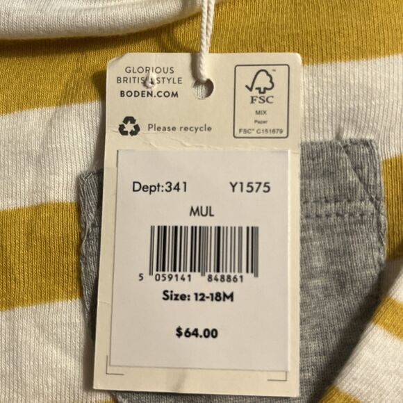 NEW Baby Boden Boys Long Sleeve Bodysuit Outfit 12–18 Months - Picture 3 of 3